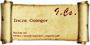 Incze Csongor névjegykártya